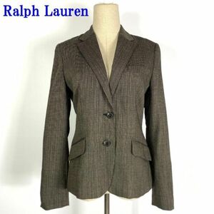 ラルフローレン ツイード調テーラードジャケットブラウン系Ralph Lauren カジュアル ビジネス オフィス イベント 9 C8682