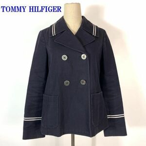 トミーヒルフィガーコットンセーラーマリンジャケットネイビーTOMMY HILFIGER カジュアル ポケット有 ２本ライン L C9142