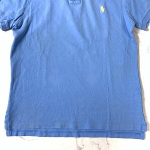 ポロバイラルフローレンコットン半袖ポロシャツブルーPolo by Ralph Lauren カジュアル コットン100％ ブランドロゴ刺繍有 S C9382の画像3