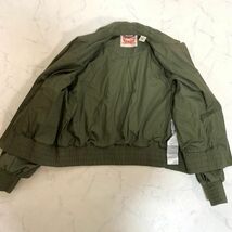 Levi's リーバイスコットン100％ジップ長袖ブルゾンカーキカジュアル 肩ギャザー ポケット有 M C9477_画像6