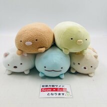 新品 サンエックス すみっコぐらし スーパーもーちもちぬいぐるみ S/G とんかつ ねこ しろくま とかげ ぺんぎん？ 5種セット_画像2