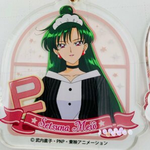 中古品 美少女戦士セーラームーン カフェ2017 アクリルキーホルダー 天王はるか 海王みちる 冥王せつな ちびうさ 5点4種セットの画像4