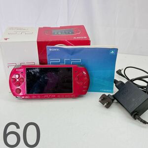 3AC97 SONY ソニー PSP 本体　レッド　PSP-3000 ゲーム機 中古 現状品 通電のみ確認済み