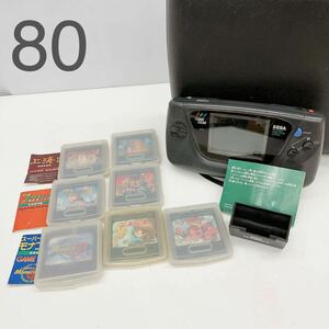 3AA169 セガ ゲームギア HGG-3210 本体 SEGA カセットまとめ ぷよぷよ ワンダーボーイ モナコgp タントアール 等 本体通電のみ確認済み