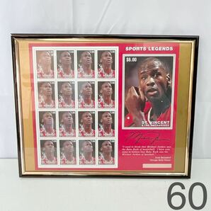 3AD179 Michael Jordan マイケルジョーダン 記念切手 額縁入り 現状品の画像1
