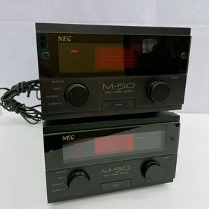 3AD130 NEC モノラルパワーアンプ ペア 2点セット M-50 シングルチャンネルアンプ ブラック 黒 中古 現状品 通電ok 動作未確認の画像3