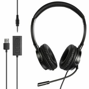 USB computer headset イヤホン　ブラック