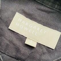 良品 MARGARET HOWELL マーガレットハウエル 洗える バンドカラー リネン混 シャツ ブラウス 日本製 レディース ゆったり 半袖 春夏_画像9