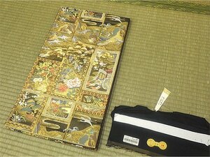 ☆六通袋帯 富田由起子 琳派瑞祥錦 本金箔つづれ 正絹 未着用☆J70