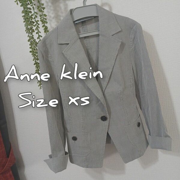 anne klein ストレッチジャケット　ストライプ