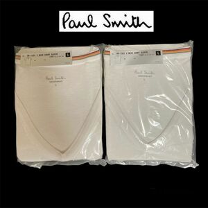 ★新品 箱無し お買い得 Paul Smith (ポールスミス) Ｖネックインナー半袖Tシャツ 2枚セット 【 L 】 Tシャツ 下着 インナーウエア 白★