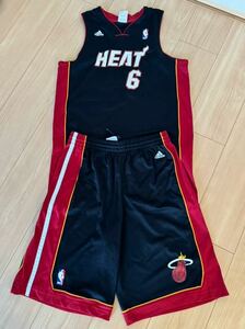 未使用 NBA レブロンジェームス マイアミヒート HEAT JAMES ＃6 adidas アディダス ユニフォーム マ 上下セット