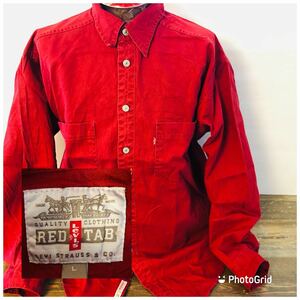 リーバイス　Levi's RED TAB L コットン　ワークシャツ　ダークレッド