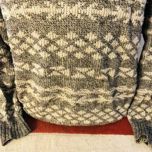 ラコステ LACOSTE フランス製 Mくらい ジャガード 総柄 ウール ハイネックセーターの画像4