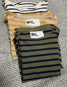 MHL. Naval Stripe Jersey ボーダー カットソー Lサイズ　3点セット