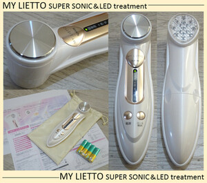 ★美品 光LED エステ美顔器 MY LIETTO ノエビア 超音波マッサージ 引き締め シェイプアップ スキンケア美容器 美肌コスメ ハンディ携帯型