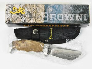 [未使用保管品] BROWNING ブローニング スキナー ハンティングナイフ model 526 シースナイフ 全長200mm アウトドアナイフ キャンプ (2)