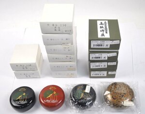 [未使用品 まとめ売り] 香合 切立香合 2.5寸 2.8寸 朱 黒塗 木製虫喰 蓮水 蒔絵 唐草 仏具 内梨地 仏具 お香 法事 未開封品あり