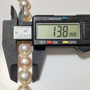 【1円スタート】高品質 高級 TASAKI 田崎真珠K14WG WGK14 マベパールネックレス 約60.5g 約45cm 約12.6mm-13.8mm珠 真珠 パール レディースの画像8