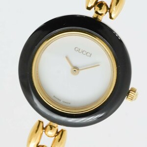 1円 稼働 箱/替えベゼル付 GUCCI グッチ QZ グッチ チェンジベゼル 11/12.2 ホワイト 白文字盤 GP 腕時計 クオーツ 1210520240116