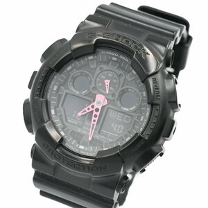 1円 稼働 美品 箱/保証書付 CASIO カシオ G-SHOCK Gショック プロテクション GA-100C QZ アナデジ ブラック文字盤 SSB 腕時計 218320240312