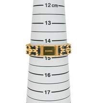 1円 稼働 CHANEL シャネル プルミエール M H0001 QZ クオーツ ブラック 黒文字盤 GP 腕時計 レディース スクエア ブランド 1240620240130_画像5