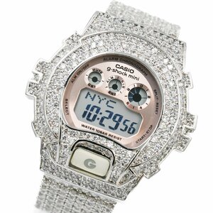 1円 稼働 美品 CASIO カシオ G-SHOCK Gショックミニ GMN-691 アフター ストーン カスタム デコ QZ ピンク文字盤 腕時計 231220240319