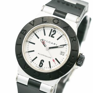 1円 稼働 美品 BVLGARI ブルガリ アルミニウム AL29TA QZ クオーツ デイト 3針 腕時計 レディース ラウンド ブランド 234020240326の画像1