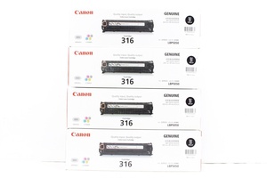 未使用 CANON 純正 カートリッジ 316 ブラック 4本セット キャノン ITJSYEIDRT24-YR-L04-byebye