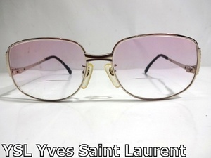 X4C044■本物■ イヴサンローラン YSL Yves Saint Laurent ヴィンテージ ゴールド色 ブルーライトカットレンズ メガネ 眼鏡 メガネフレーム