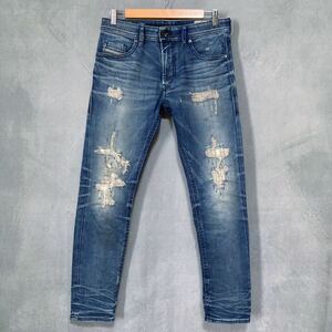 DIESEL ディーゼル 特別モデル THOMMER 084DG SLIM SKINNY カラフルステッチ リペア加工 ストレッチ スリム デニムパンツ size.W29 L30