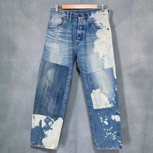 希少 ANACHRONORM Reading アナクロノーム PATCHWORK REMAKE DENIM ブリーチ ダメージ加工 パッチワーク リメイク デニムパンツ size.W32