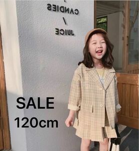 女の子 フォーマル セットアップ 120cm 子供服 子供 キッズ チェック スカート おしゃれ かわいい 韓国子供服 スーツ
