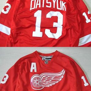Reebok NHL DETROIT RED WINGS Datsyuk チーム ゲームシャツ ユニフォーム スターター レッド ウィングス ホッケー シャツの画像1