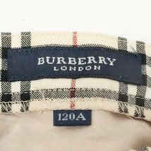 中古 バーバリー BURBERRY LONDON ノバチェック 巻きプリーツスカート 120A 毛100％ 薄手 裏地付き 数か所汚れあり_画像4