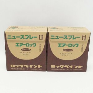 未使用 未開封 ロックペイント 家庭用塗料 ニュースプレー エアーロック 黒 ブラック 300ml×6 2箱 H62-1034