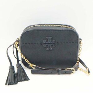 中古 トリーバーチ TORY BURCH ショルダーバッグ レザー ブラック 黒