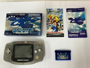 【43139.0331M】ゲームボーイアドバンス本体 クリア　ポケットモンスター サファイア 本体＋ソフトセット 中古品