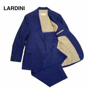 ☆良品 ラルディーニ LARDINI ピンストライプ 3B セットアップ スーツ ネイビー size 48 イタリア製 ビジネス フォーマル 紳士服