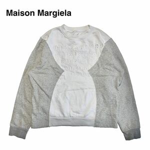 良品 メゾンマルジェラ Maison Margiela カレンダーロゴ 再構築 オーバーサイズ スウェット トレーナー イタリア製 リバースウィーブ 古着