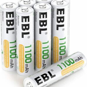 単4電池*8 EBL 単4電池 充電式 1100mAhニッケル水素充電式電池、収納ケース付き8パック 電池 単4 充電式 充電式単の画像1