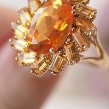 ＊K9ゴールデンシトリンリング＊英国アンティーク イギリス ヴィンテージ 指輪 金 昭和レトロ ring vintage antique gold citrine (検K18_画像4