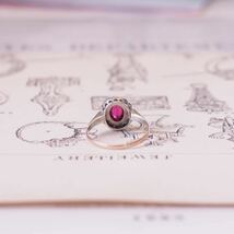 ＊K9シグナルレッドジュエルリング＊英国アンティーク イギリス ヴィンテージ 指輪 金 昭和レトロ ring vintage antique gold ruby (検K18_画像7