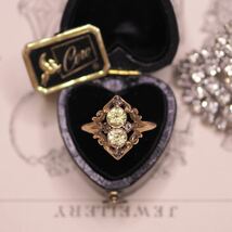 ＊K9月明かりのイエローサファイアリング＊英国ヴィンテージ イギリス アンティーク 指輪 金 sapphire ring vintage antique gold (検K18 _画像1