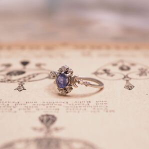 ＊天然ブルーサファイアリングソーティング付き＊英国ヴィンテージ イギリス アンティーク 指輪 Blue sapphire ring vintage antique gold の画像7