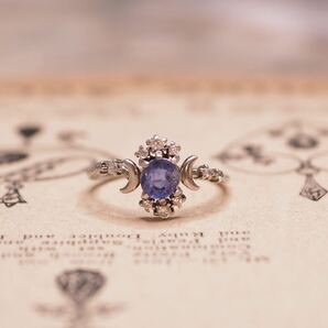 ＊天然ブルーサファイアリングソーティング付き＊英国ヴィンテージ イギリス アンティーク 指輪 Blue sapphire ring vintage antique gold の画像6