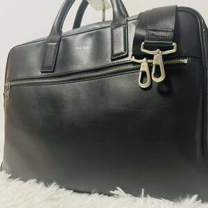 1 jpy ~ hard-to-find goods Paul Smith business bag briefcase tote bag 2way shoulder .. diagonal .. original leather Paul Smith A4 high capacity 3 layer 