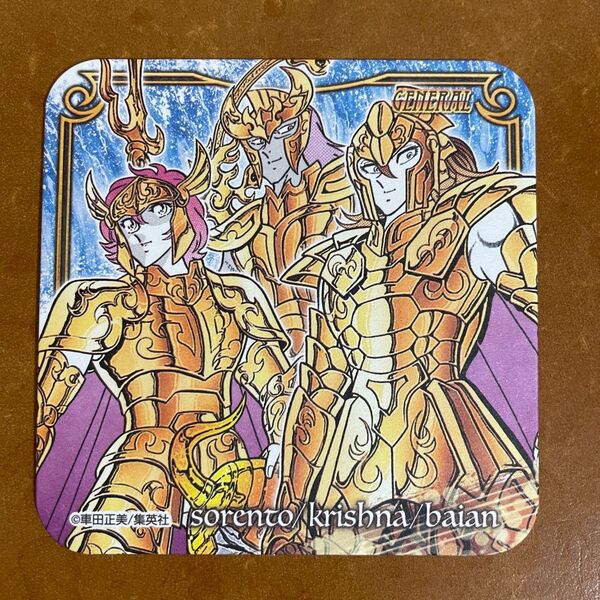 ジャンプ展 聖闘士星矢 アートコースター セイレーンのソレント/クリュサオルのクリシュナ/シーホースのバイアン