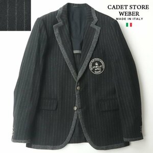 極美品 イタリア製 CADET STORE カデットストア フラノウール 2B テーラードジャケット ストライプ 52 JP: XL ブレザー メンズ