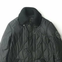 美品 ALPHA INDUSTRIES INC, アルファ 撥水 リップストップナイロン キルティングジャケット 黒 ブラック M 中綿入り ブルゾン_画像2